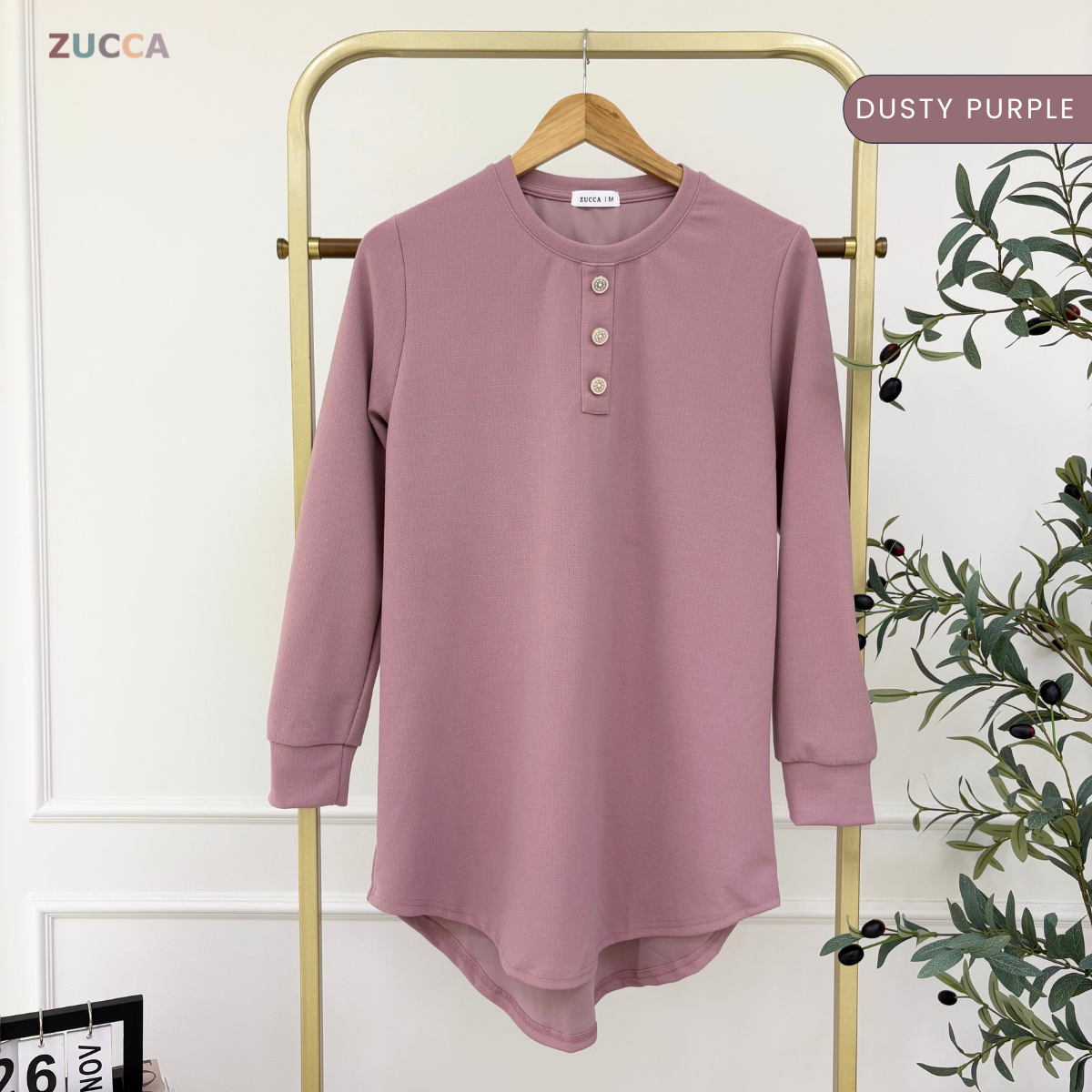 ZUCCA RIZQIN KASUAL MUSLIMAH PLAIN LONG BLOUSE - MA139