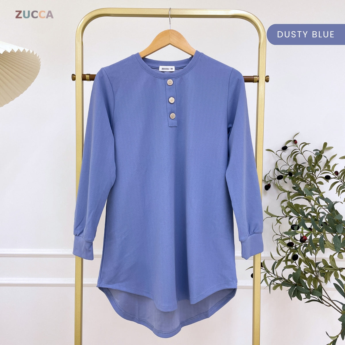ZUCCA RIZQIN KASUAL MUSLIMAH PLAIN LONG BLOUSE - MA139