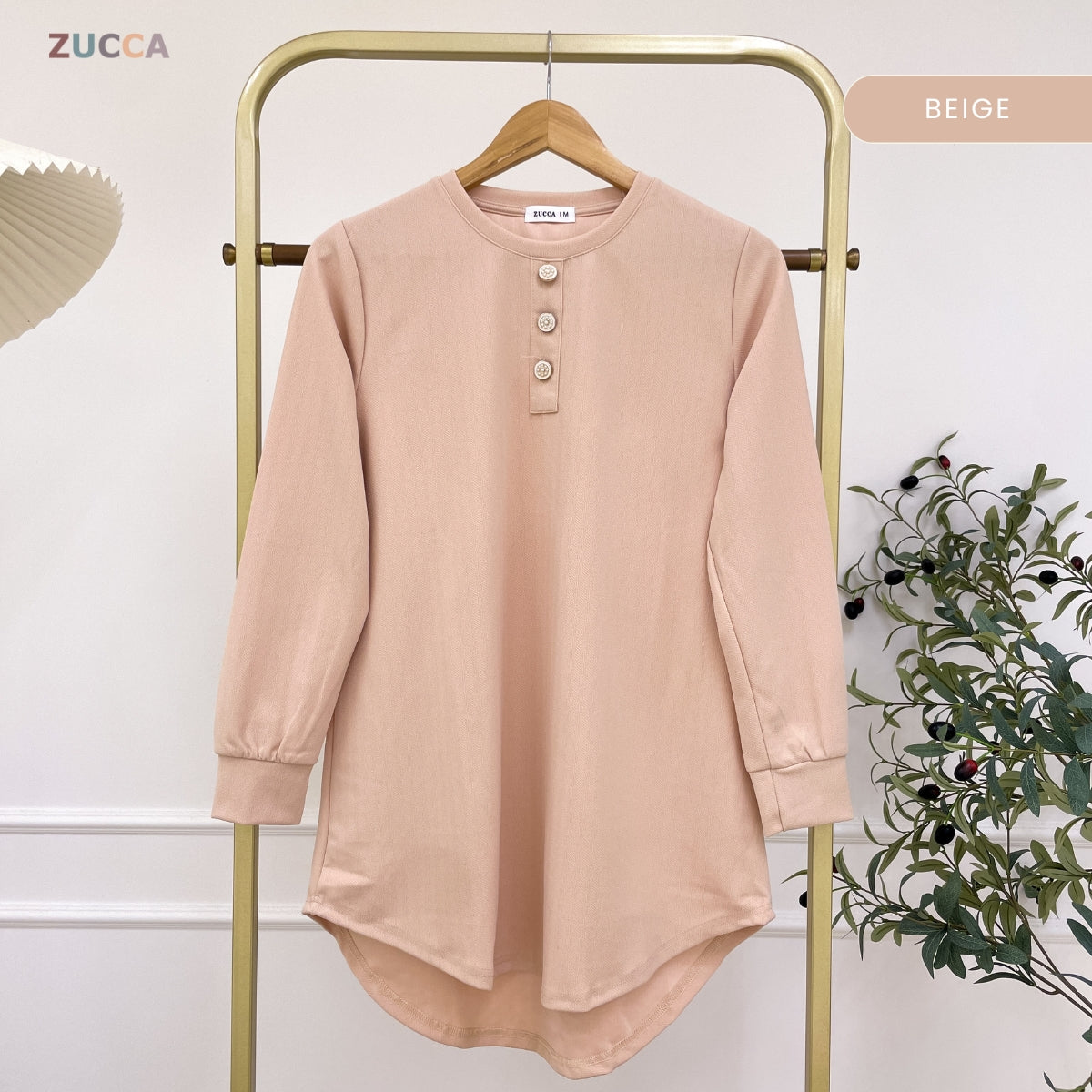 ZUCCA RIZQIN KASUAL MUSLIMAH PLAIN LONG BLOUSE - MA139