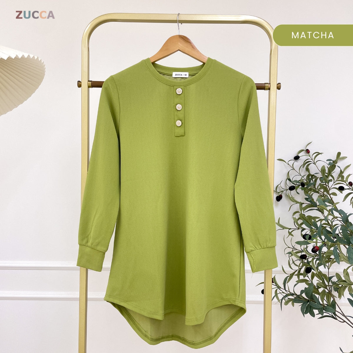 ZUCCA RIZQIN KASUAL MUSLIMAH PLAIN LONG BLOUSE - MA139