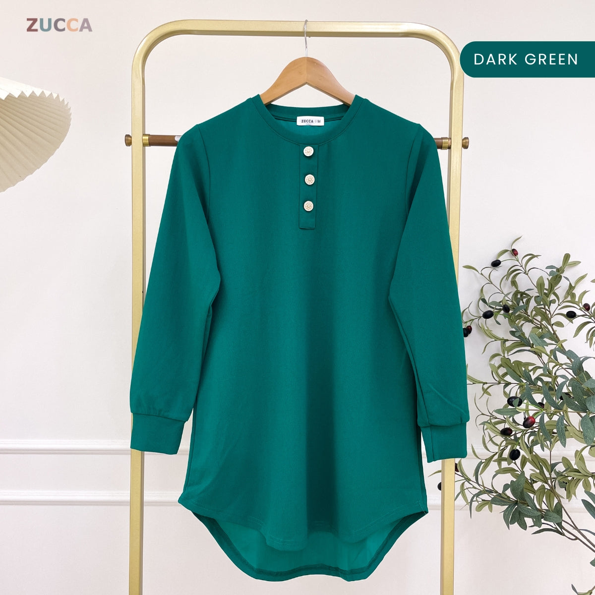 ZUCCA RIZQIN KASUAL MUSLIMAH PLAIN LONG BLOUSE - MA139