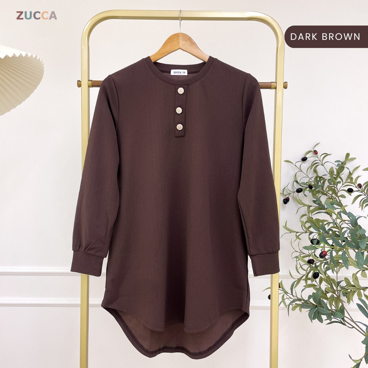 ZUCCA RIZQIN KASUAL MUSLIMAH PLAIN LONG BLOUSE - MA139
