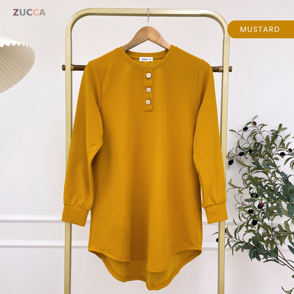 ZUCCA RIZQIN KASUAL MUSLIMAH PLAIN LONG BLOUSE - MA139