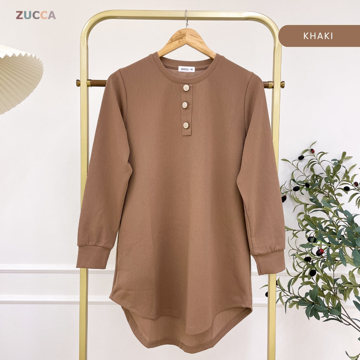ZUCCA RIZQIN KASUAL MUSLIMAH PLAIN LONG BLOUSE - MA139