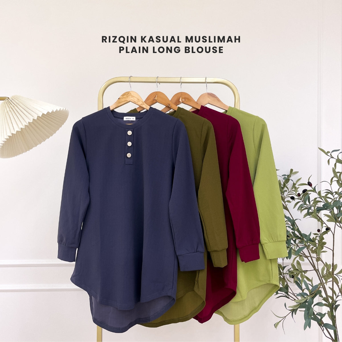 ZUCCA RIZQIN KASUAL MUSLIMAH PLAIN LONG BLOUSE - MA139