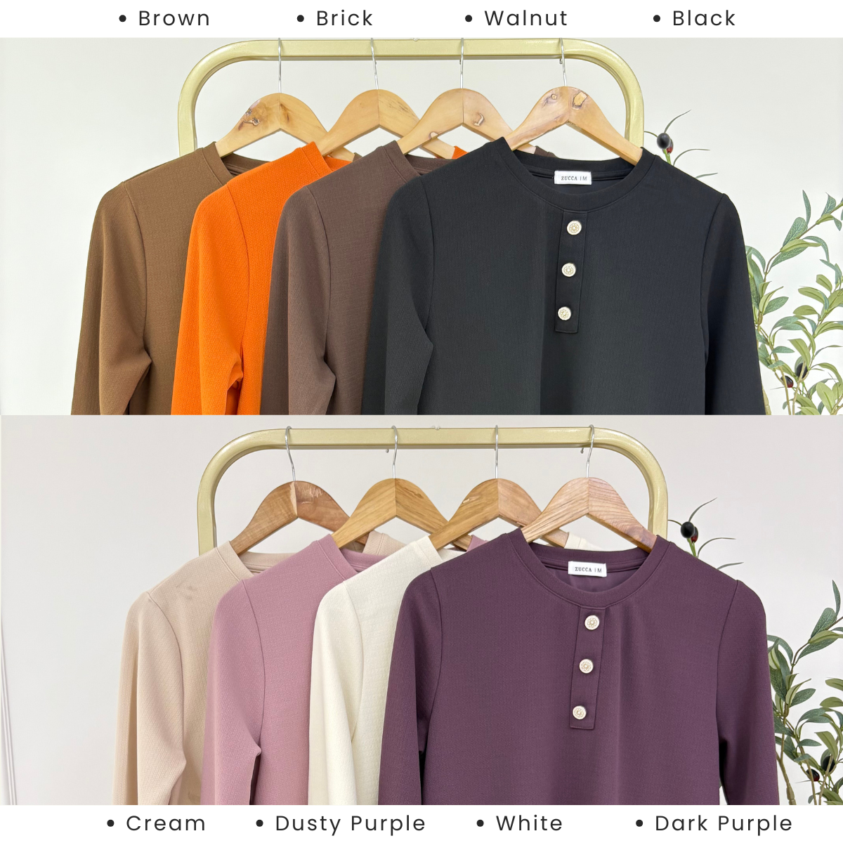 ZUCCA RIZQIN KASUAL MUSLIMAH PLAIN LONG BLOUSE - MA139