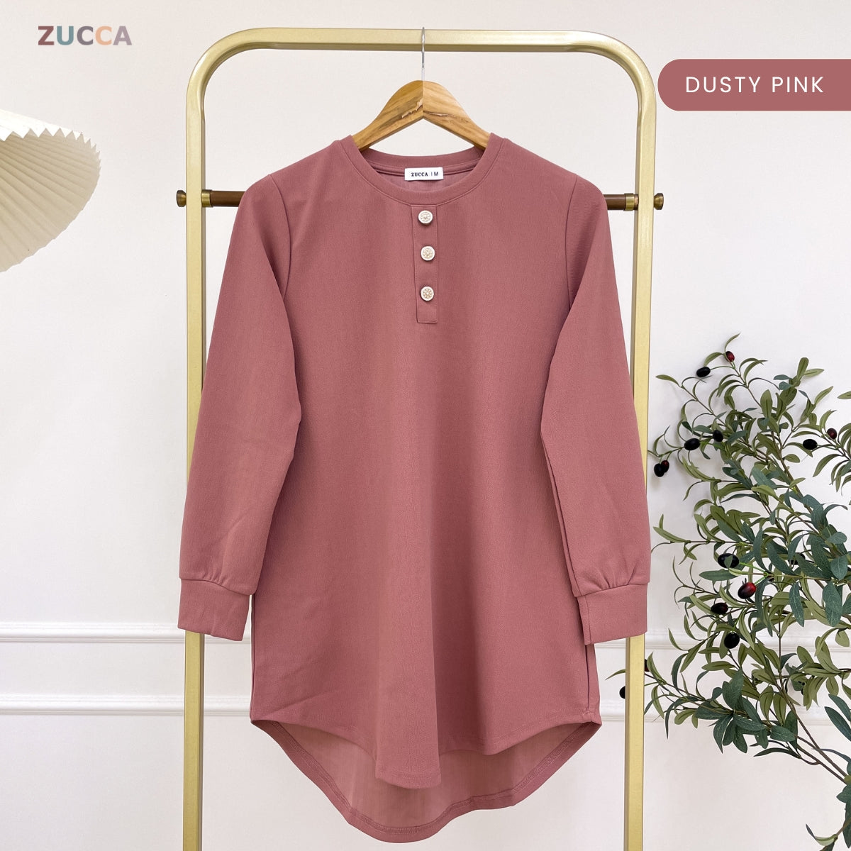 ZUCCA RIZQIN KASUAL MUSLIMAH PLAIN LONG BLOUSE - MA139