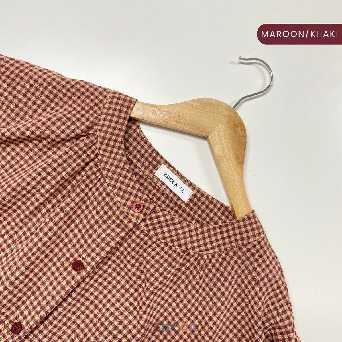 ZUCCA AMANDA BLAUS KASUAL BERPOLA GINGHAM - DM072A