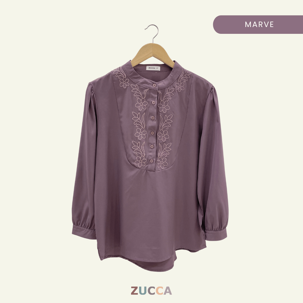 ZUCCA HAYNA HALF-BUTTON COTTON WOMEN BLOUSE - DM020 BAJU KEMEJA WANITA KOREAN STYLE