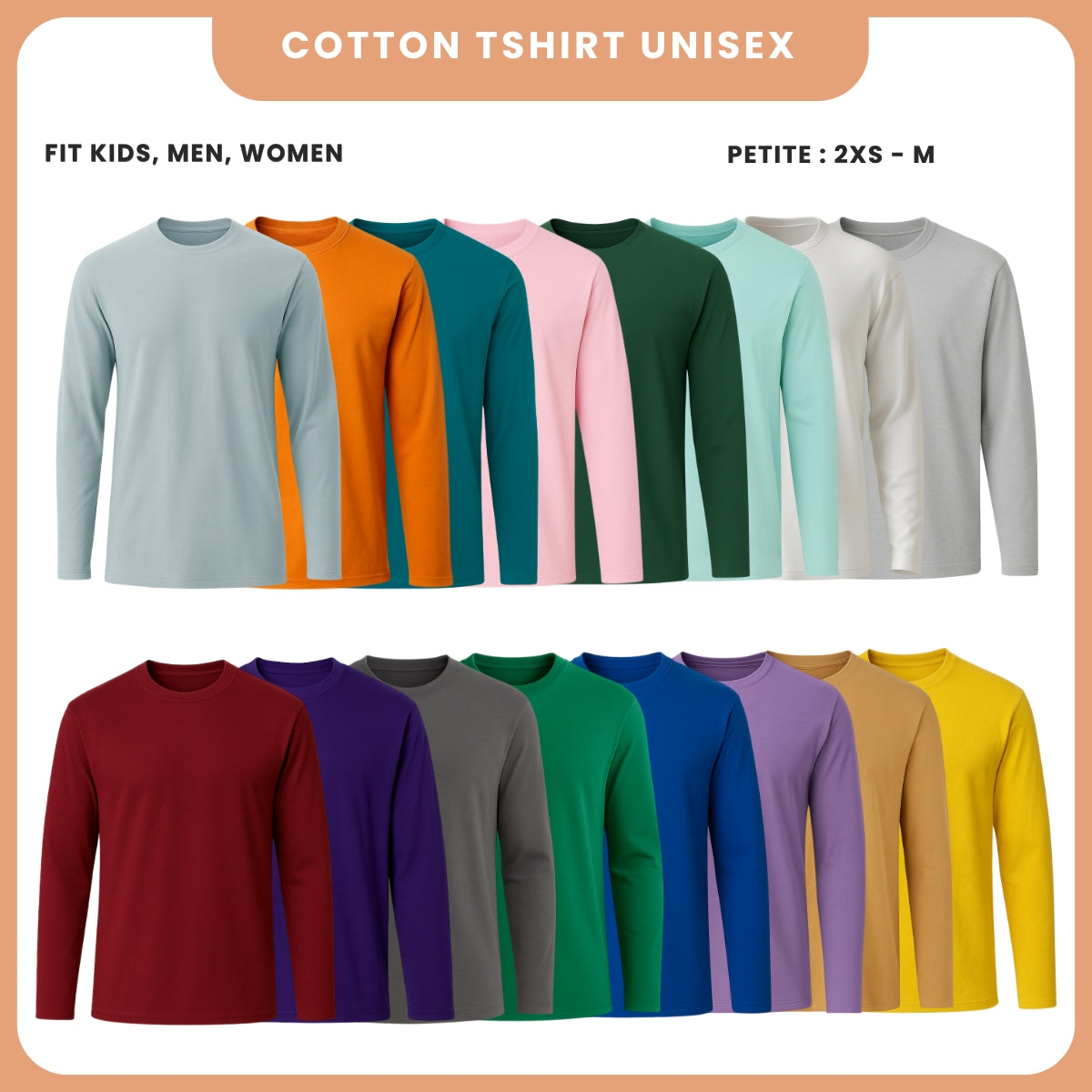 ZUCCA COTTON TSHIRT UNISEX FIT KIDS, MEN, WOMEN-MC1001 (PETITE)