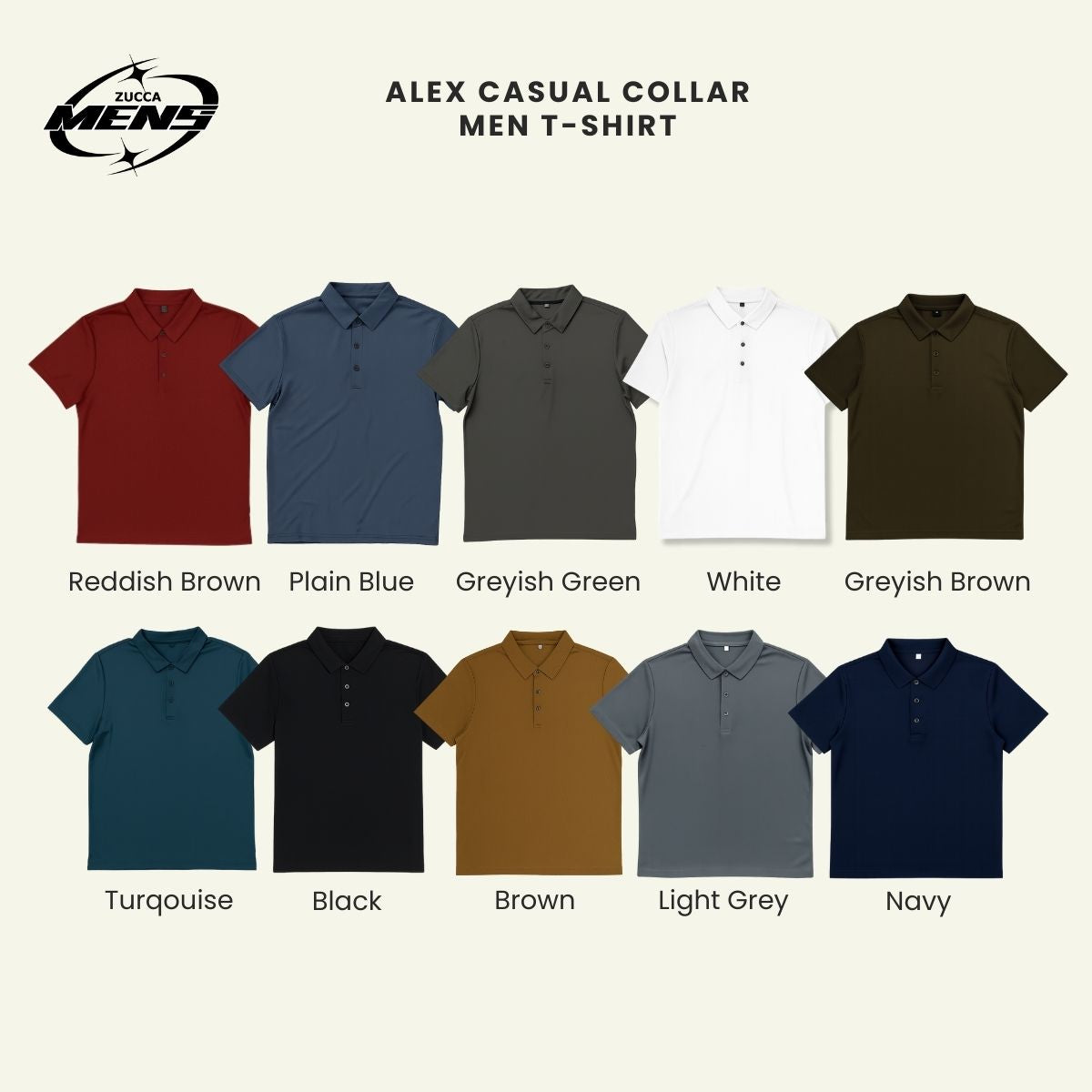 ZUCCA ALEX CASUAL COLLAR MEN T-SHIRT - MC1020 BAJU LELAKI