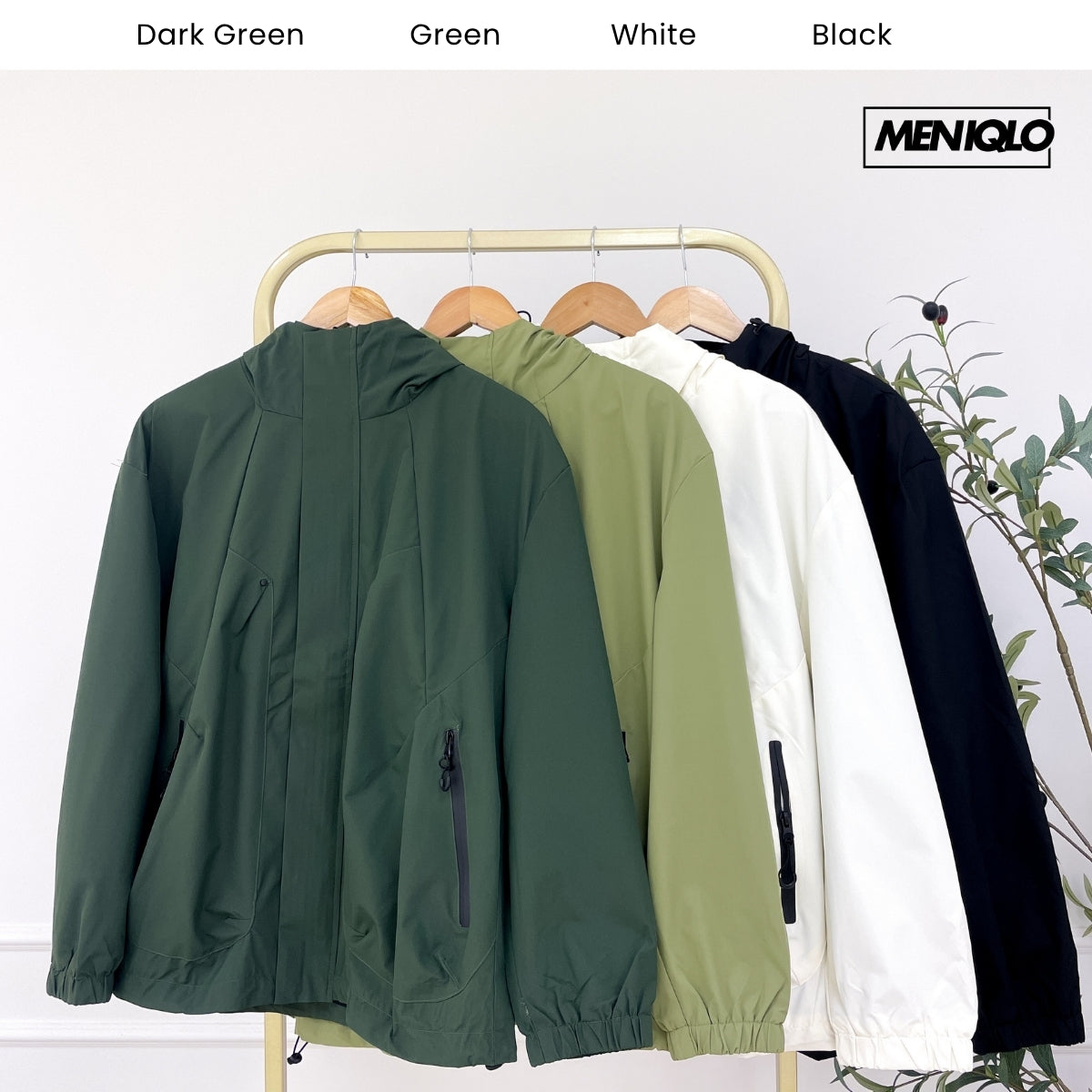 MENIQLO ADAM MEN WINDBREAKER FULL ZIP HOOD - MC1023