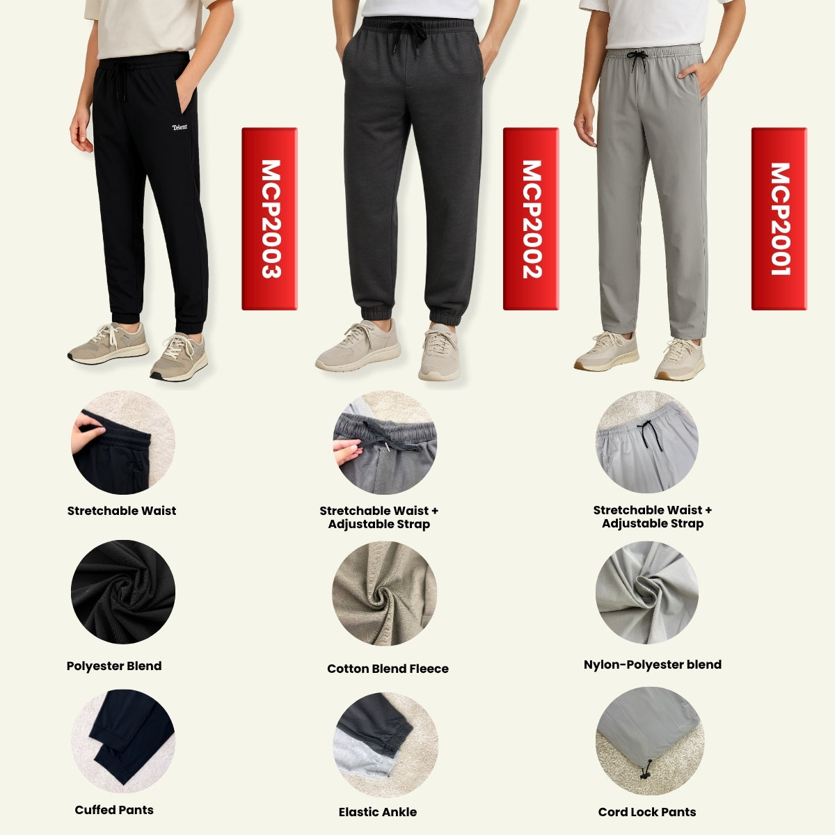 ZUCCA SELUAR TREK SUKAN LATIHAN M-4XL STRAIGHT CUT TRAINING PANTS TRACKSUIT - MCP2002 MCP2001 MCP2003