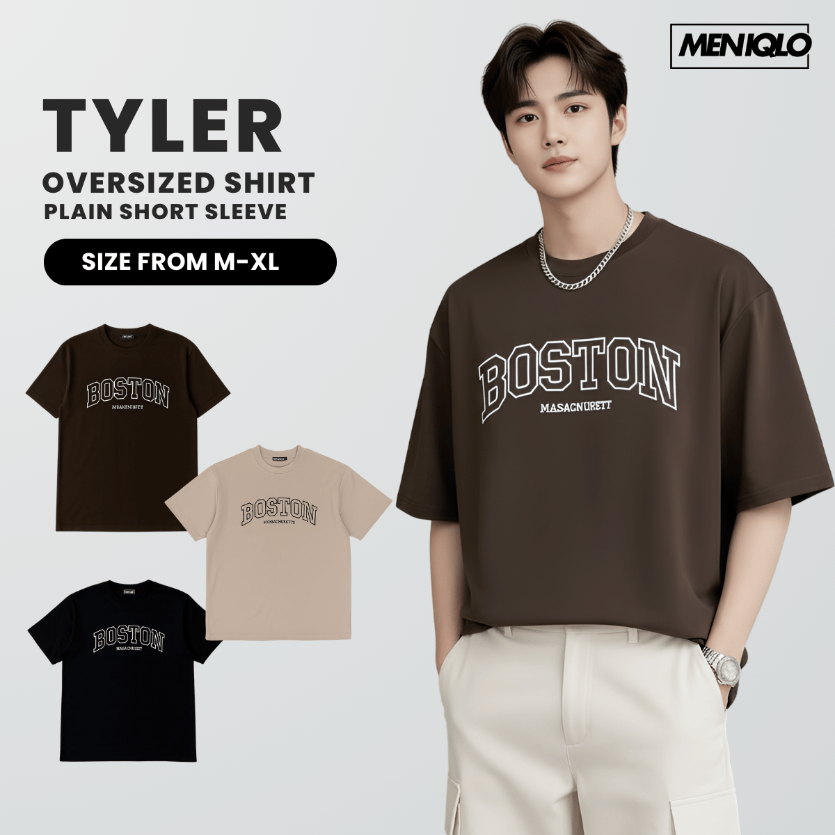 MENIQLO TYLER KASUAL MEN OVERSIZED T-SHIRT SHORT SLEEVE - MQ1002