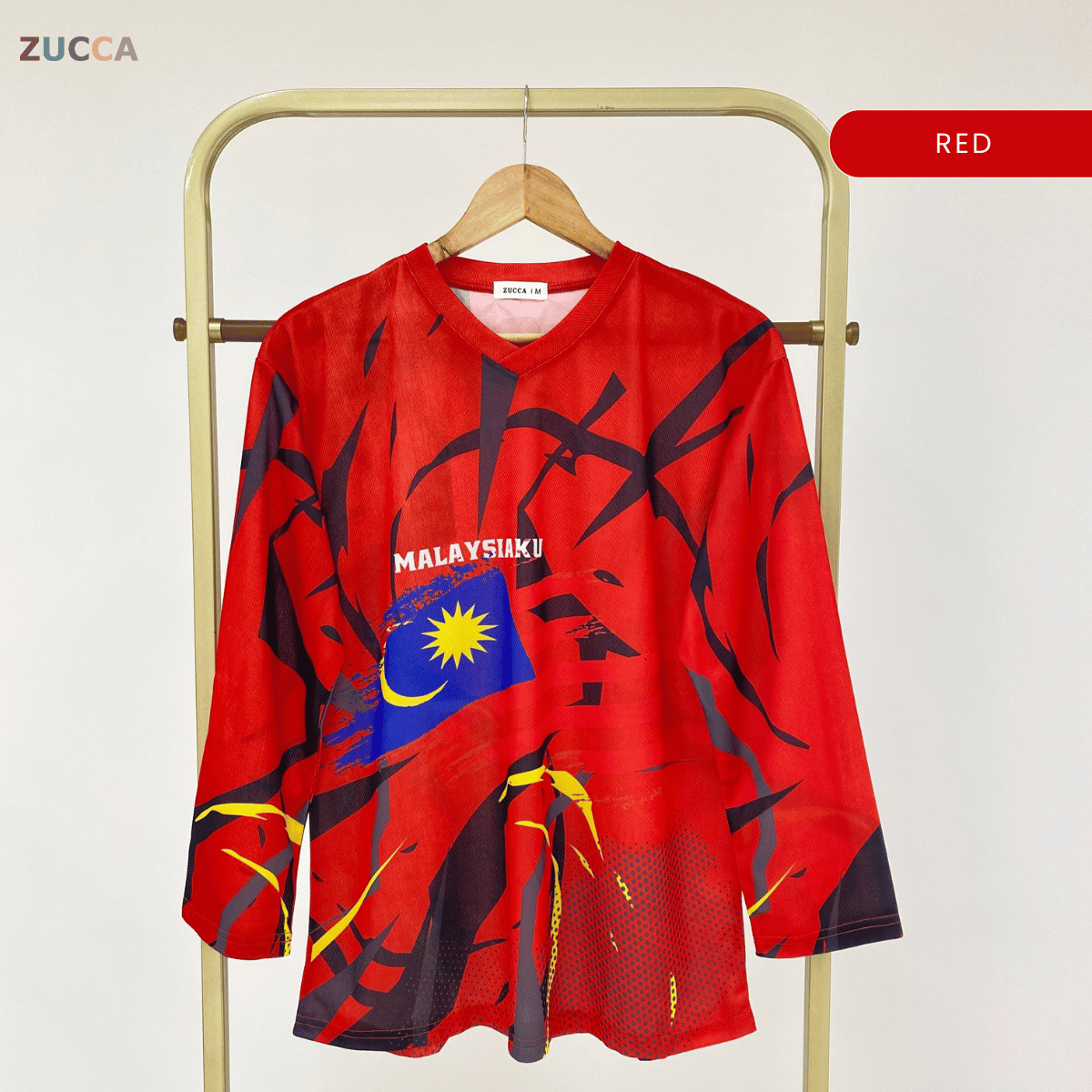 ZUCCA GEMILANG JERSI LENGAN PANJANG PATRIOTIK UNISEX-MS002 Microfiber