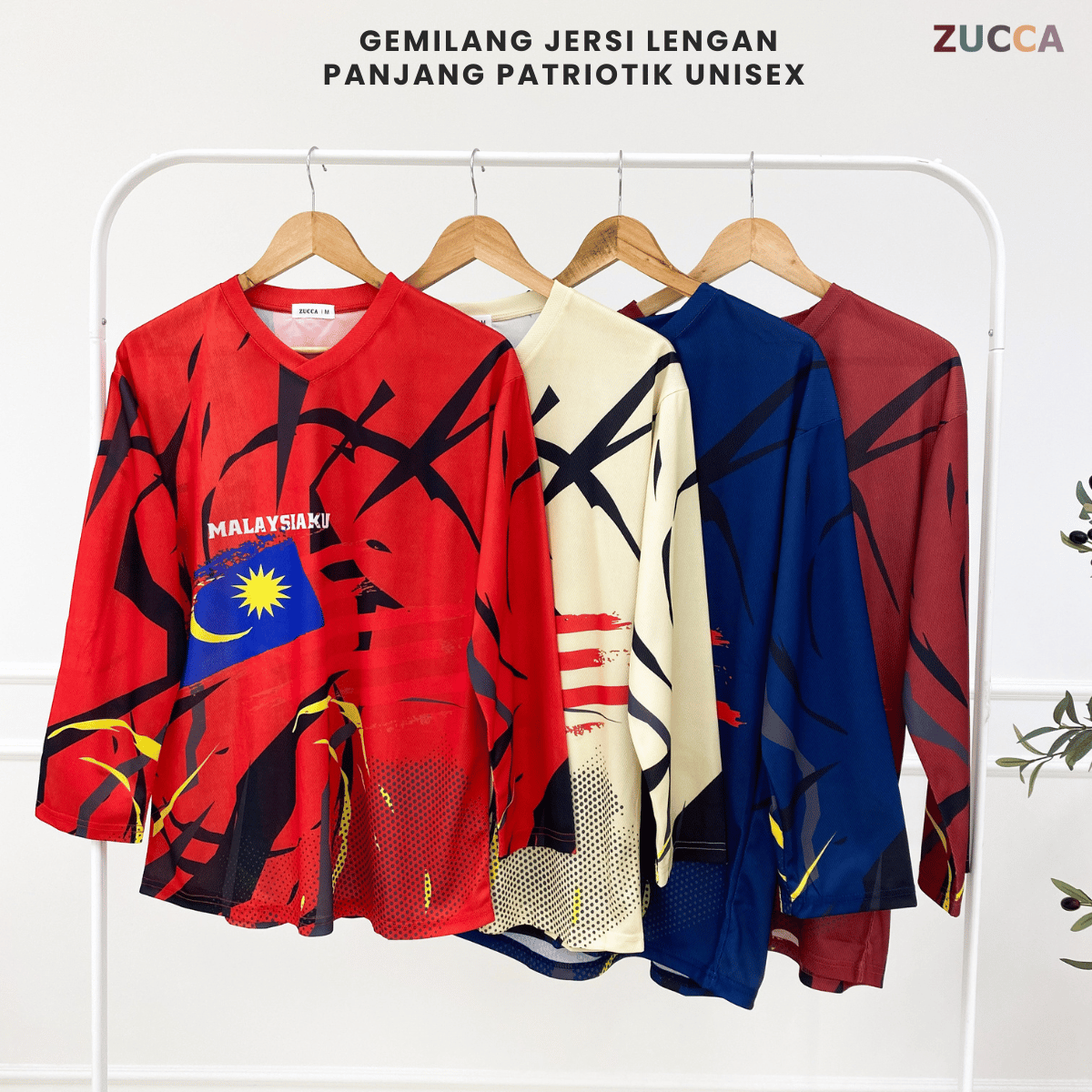 ZUCCA GEMILANG JERSI LENGAN PANJANG PATRIOTIK UNISEX-MS002 Microfiber