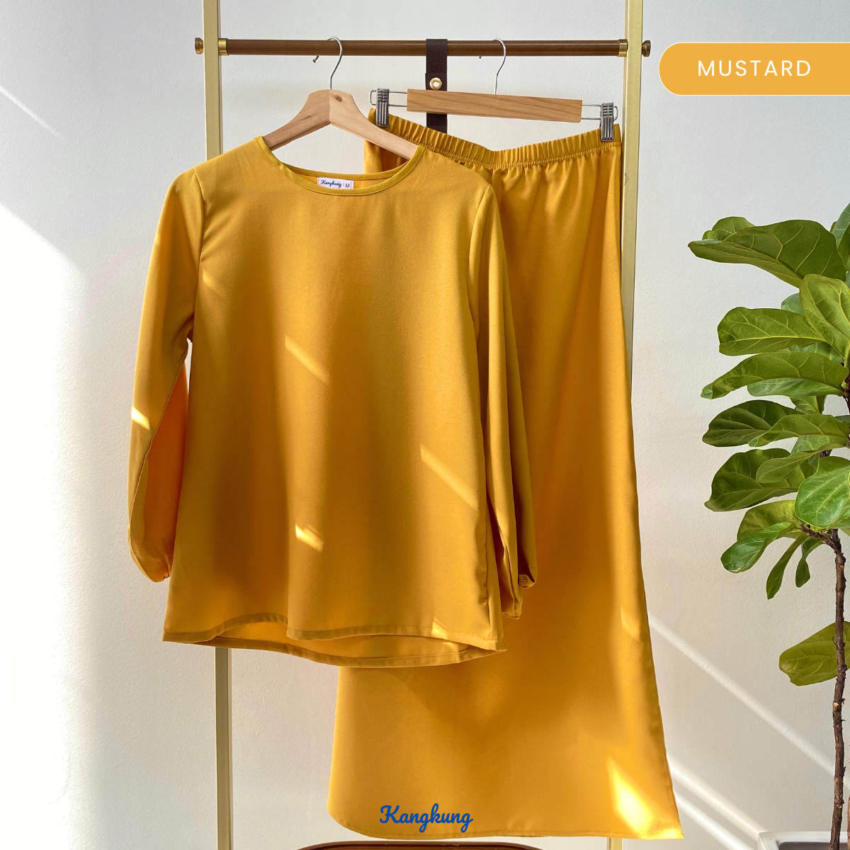KANGKUNG IXORA SET MODEST DUA HELAI PLAIN – KK115