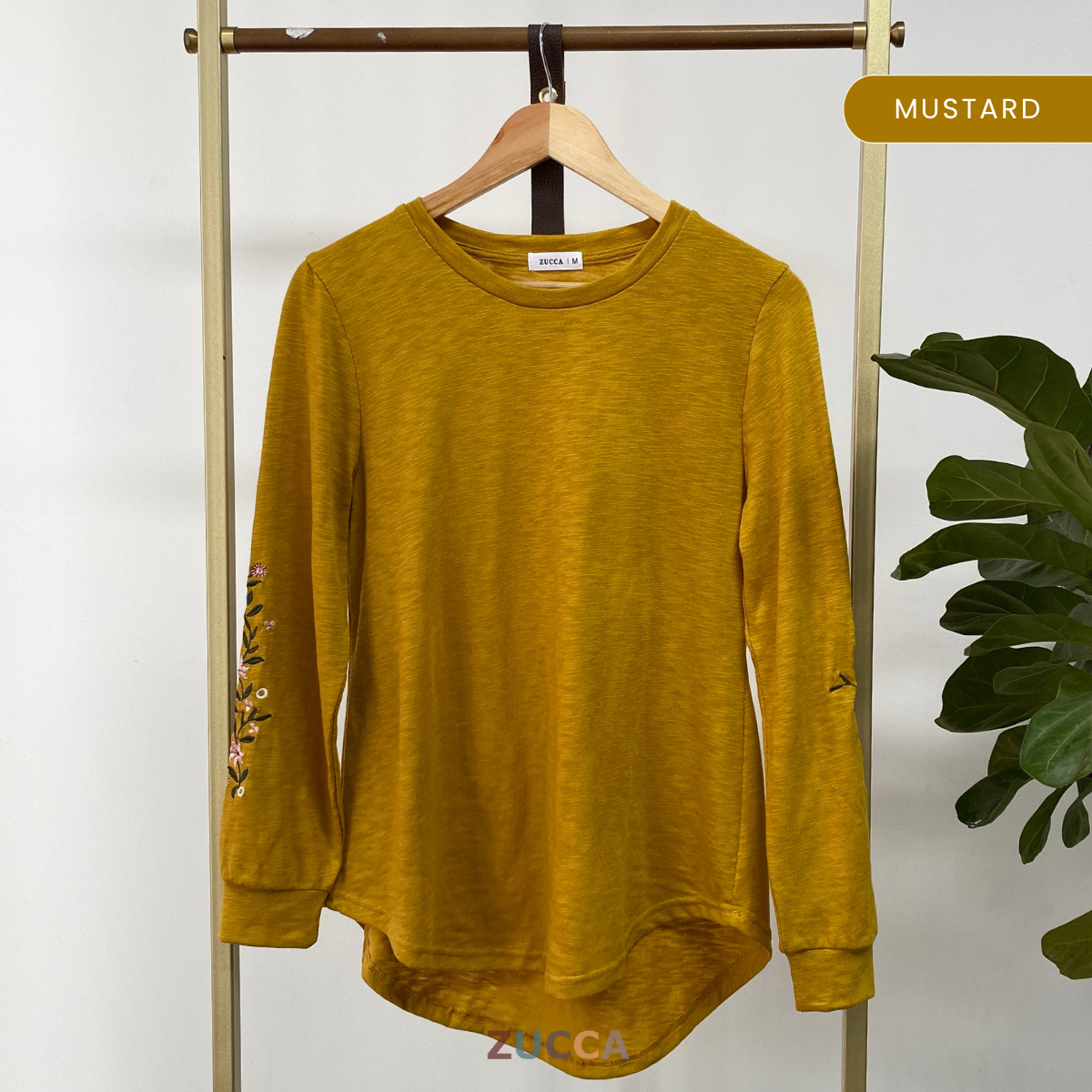 ZUCCA STARLY FLORAL EMBROIDERY SLEEVE SHIRT - MA035