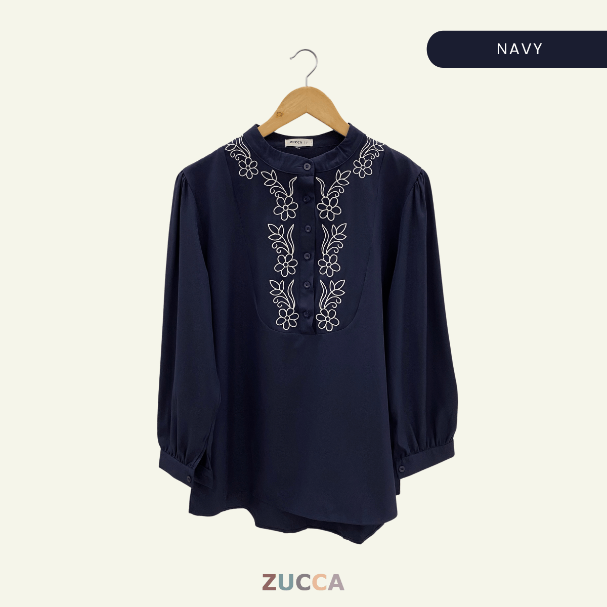 ZUCCA HAYNA HALF-BUTTON COTTON WOMEN BLOUSE - DM020 BAJU KEMEJA WANITA KOREAN STYLE