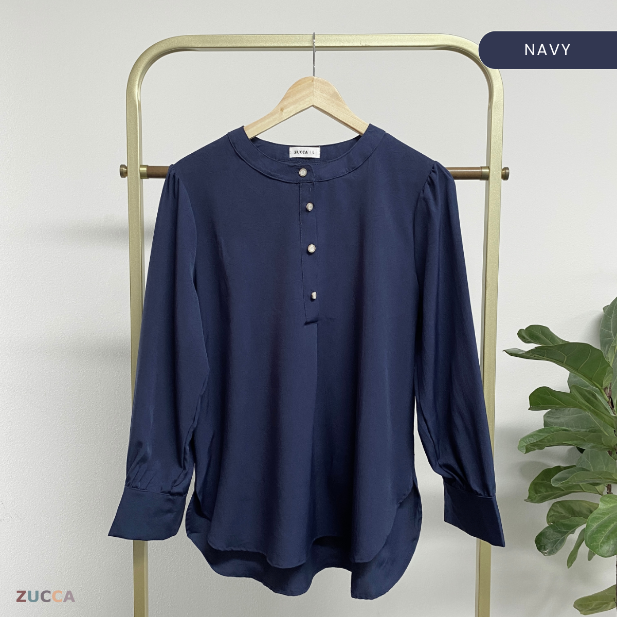 ZUCCA WAZAR LONG BLOUSE COMFY IRONLESS - DM109 Baju Cotton