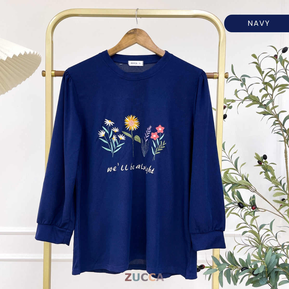 ZUCCA LADINA PEREMPUAN KASUAL EMBROIDERED SHIRT LONG SLEEVE- DM165