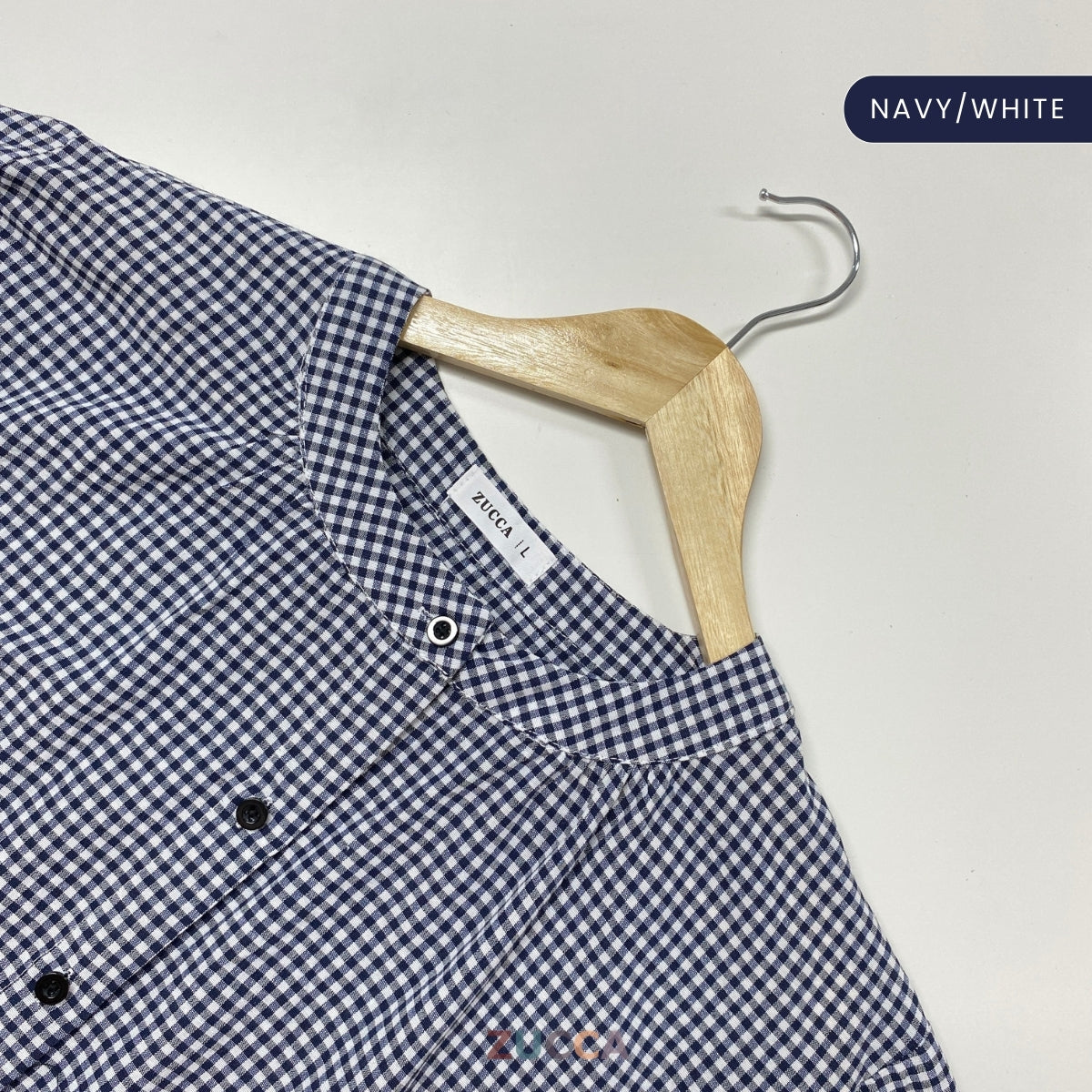 ZUCCA AMANDA BLAUS KASUAL BERPOLA GINGHAM - DM072A