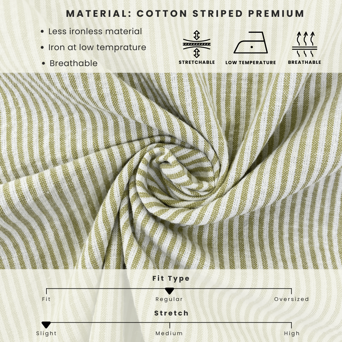 ZUCCA ELVINA MODEST STRIPES LUXE-DM299 Tops Shirts