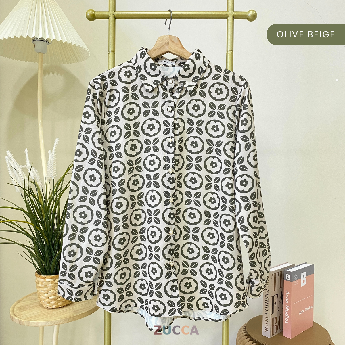 ZUCCA SIERRA ARTISAN PATTERNED BUTTON UP BLOUSE - DM249