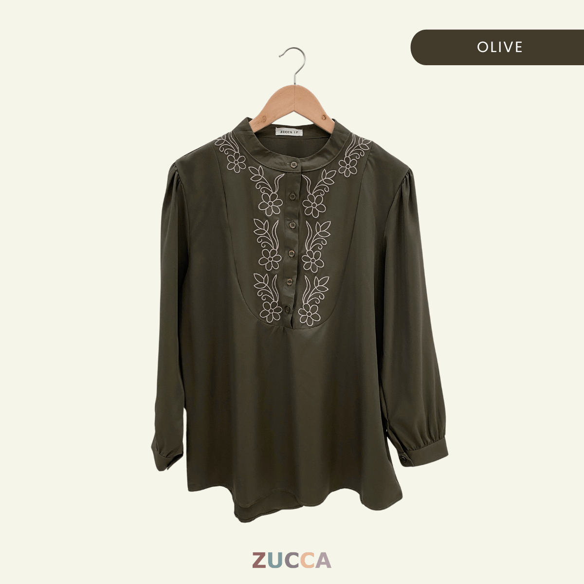 ZUCCA HAYNA HALF-BUTTON COTTON WOMEN BLOUSE - DM020 BAJU KEMEJA WANITA KOREAN STYLE