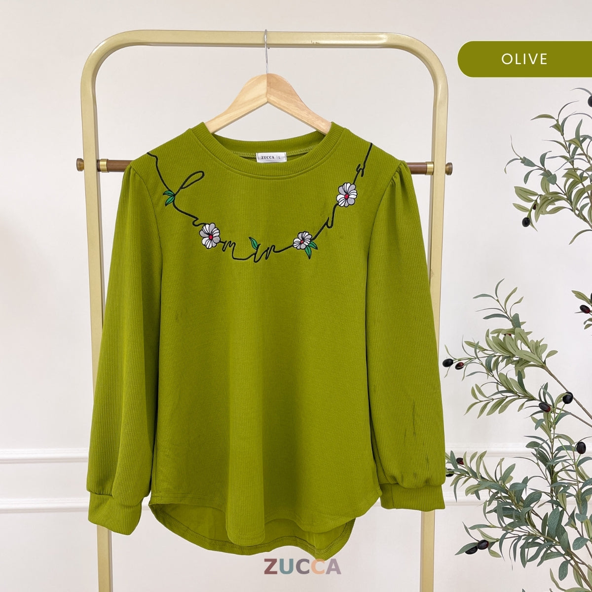 ZUCCA ADISA CASUAL BLOUSE WITH EMBROIDERY DESIGN - DM140
