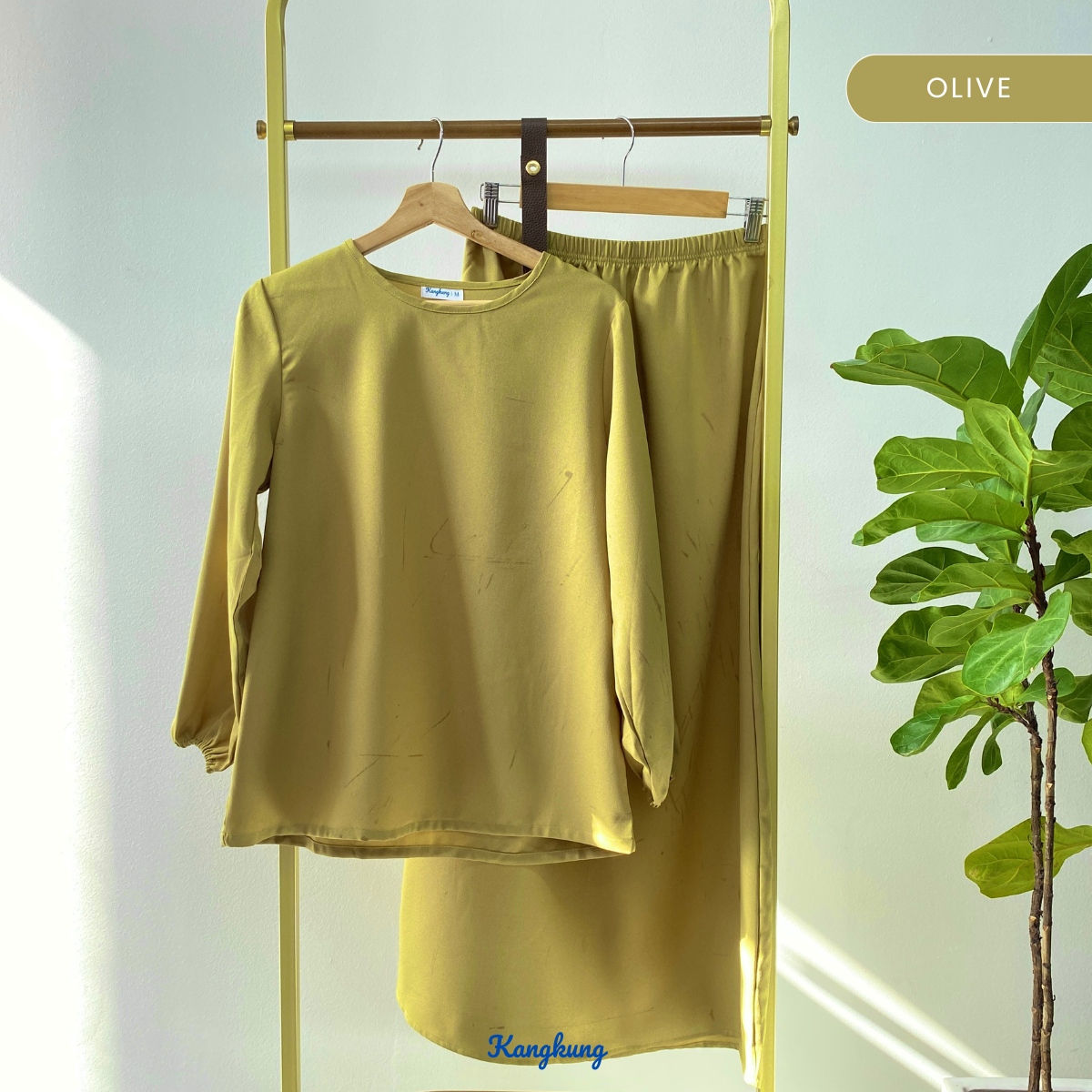 KANGKUNG IXORA SET MODEST DUA HELAI PLAIN – KK115