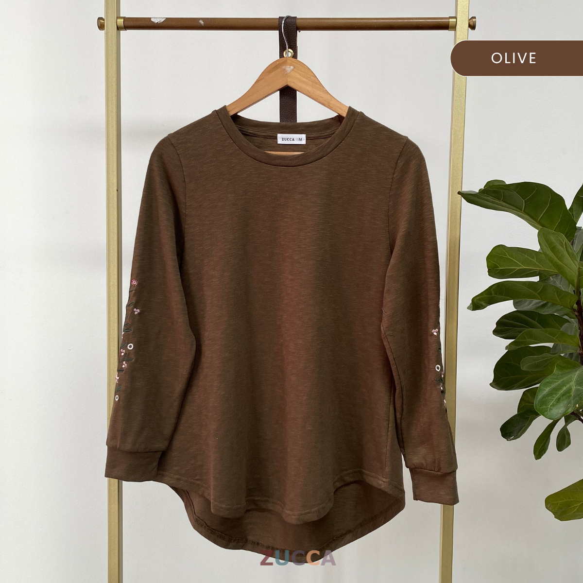 ZUCCA STARLY FLORAL EMBROIDERY SLEEVE SHIRT - MA035