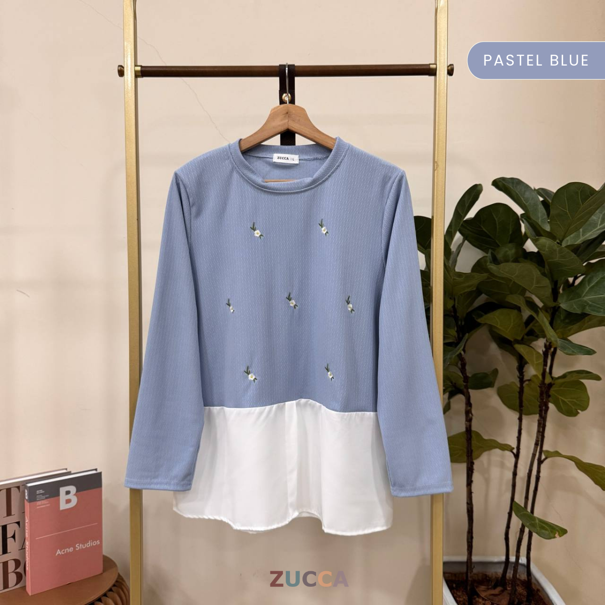 JUNA TWO-PIECE ATTACHED EMBROIDERY BLOUSE - DM264