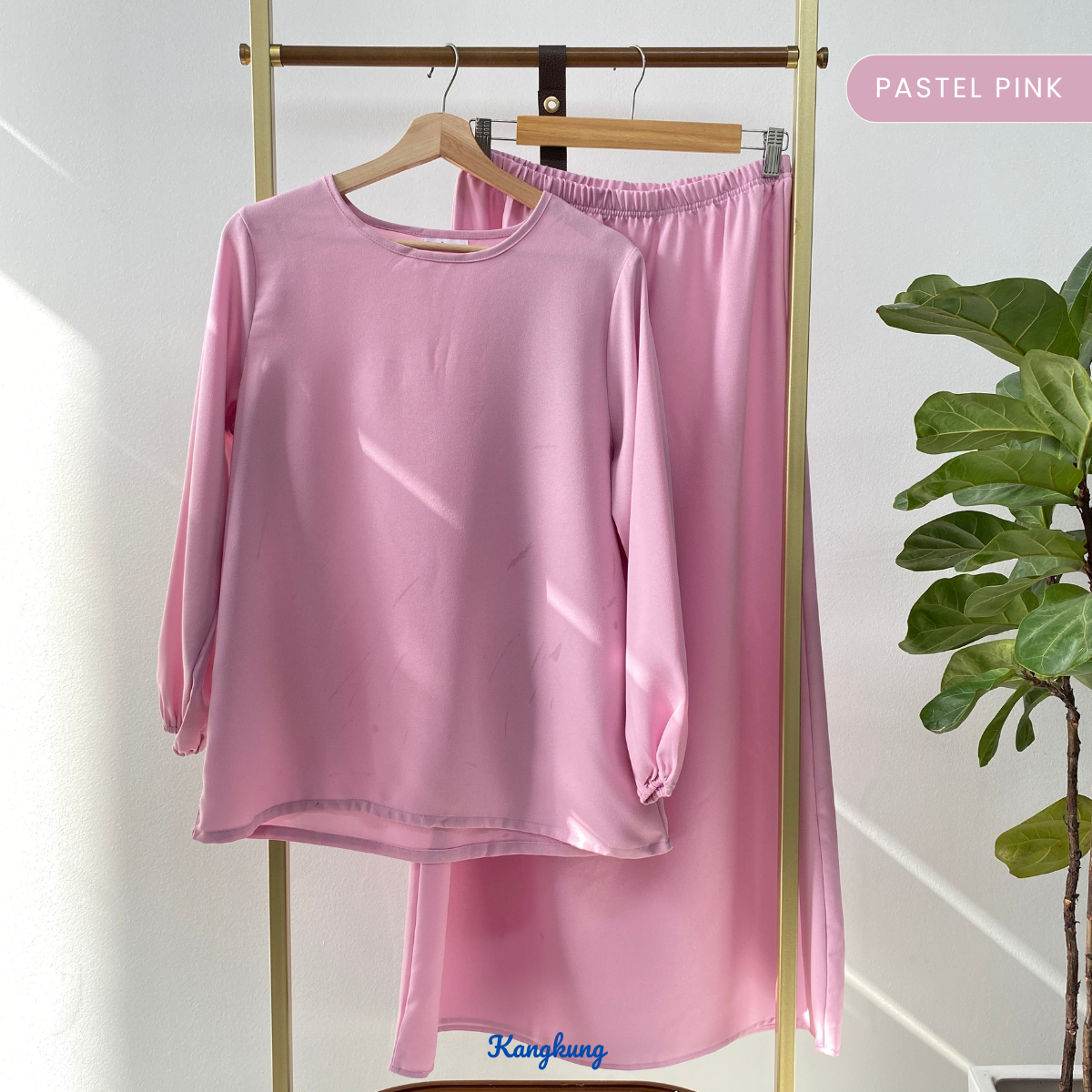 KANGKUNG IXORA SET MODEST DUA HELAI PLAIN – KK115