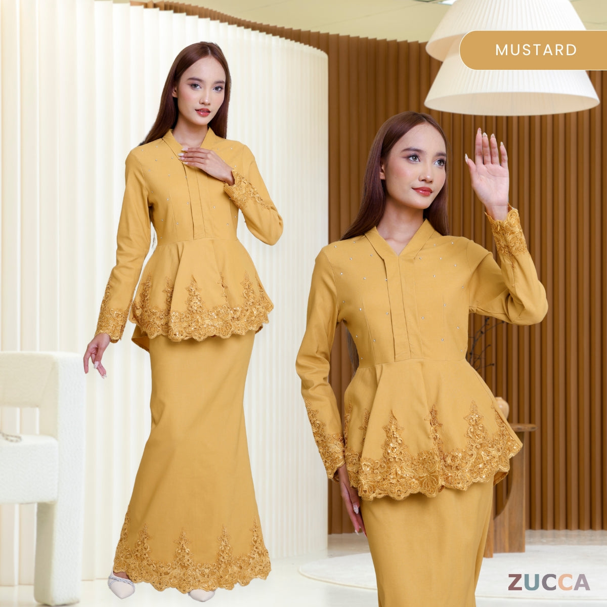 ZUCCA SOFEA WOMEN PEPLUM PEARL KURUNG - PL003
