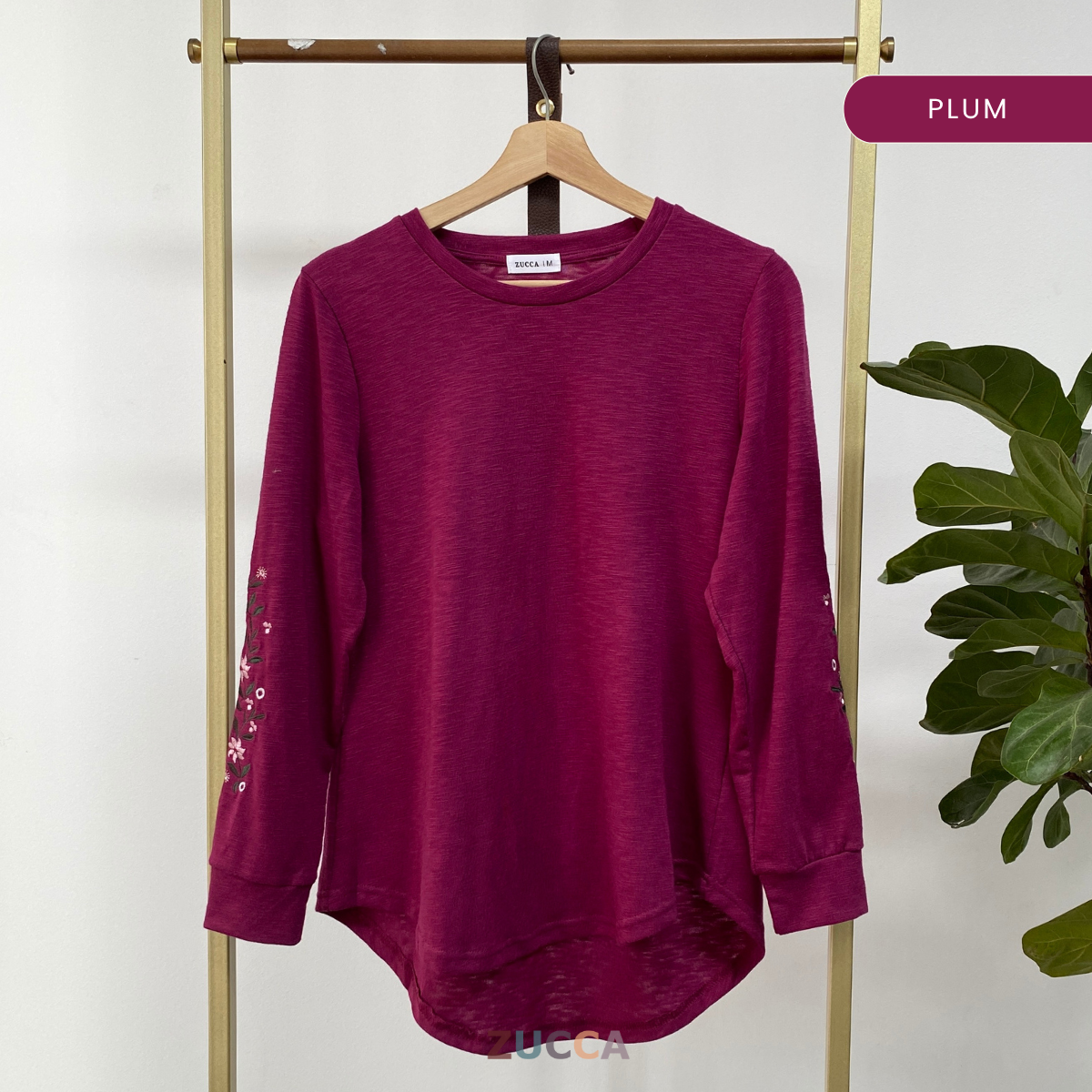 ZUCCA STARLY FLORAL EMBROIDERY SLEEVE SHIRT - MA035