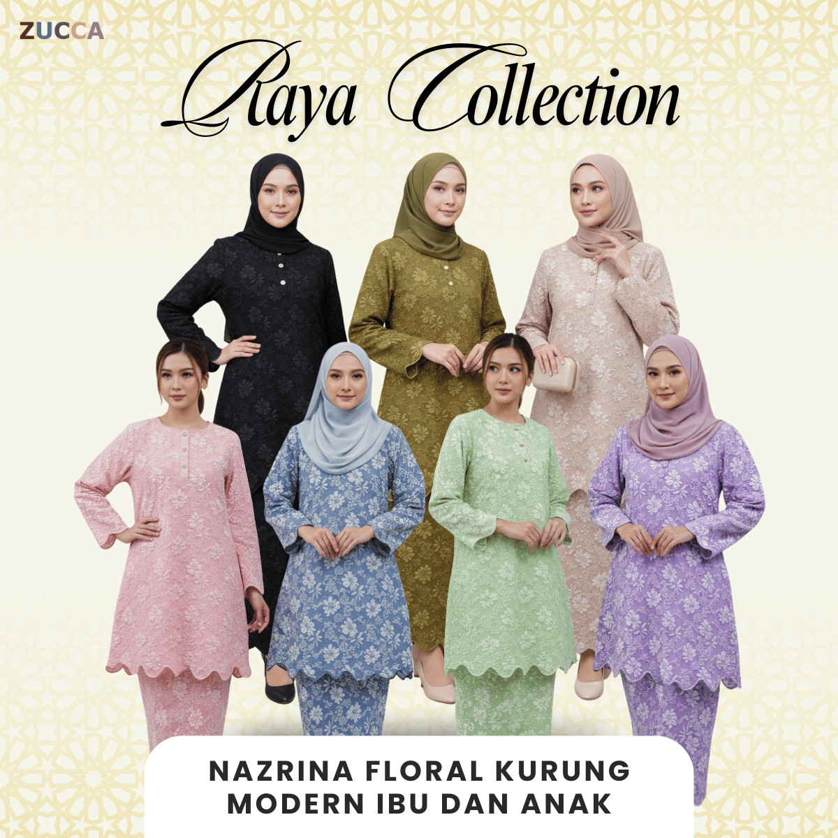 [JOM RAYA 2025] ZUCCA [MOM] NAZRINA FLORAL KURUNG MODERN IBU  - DMRAYA006