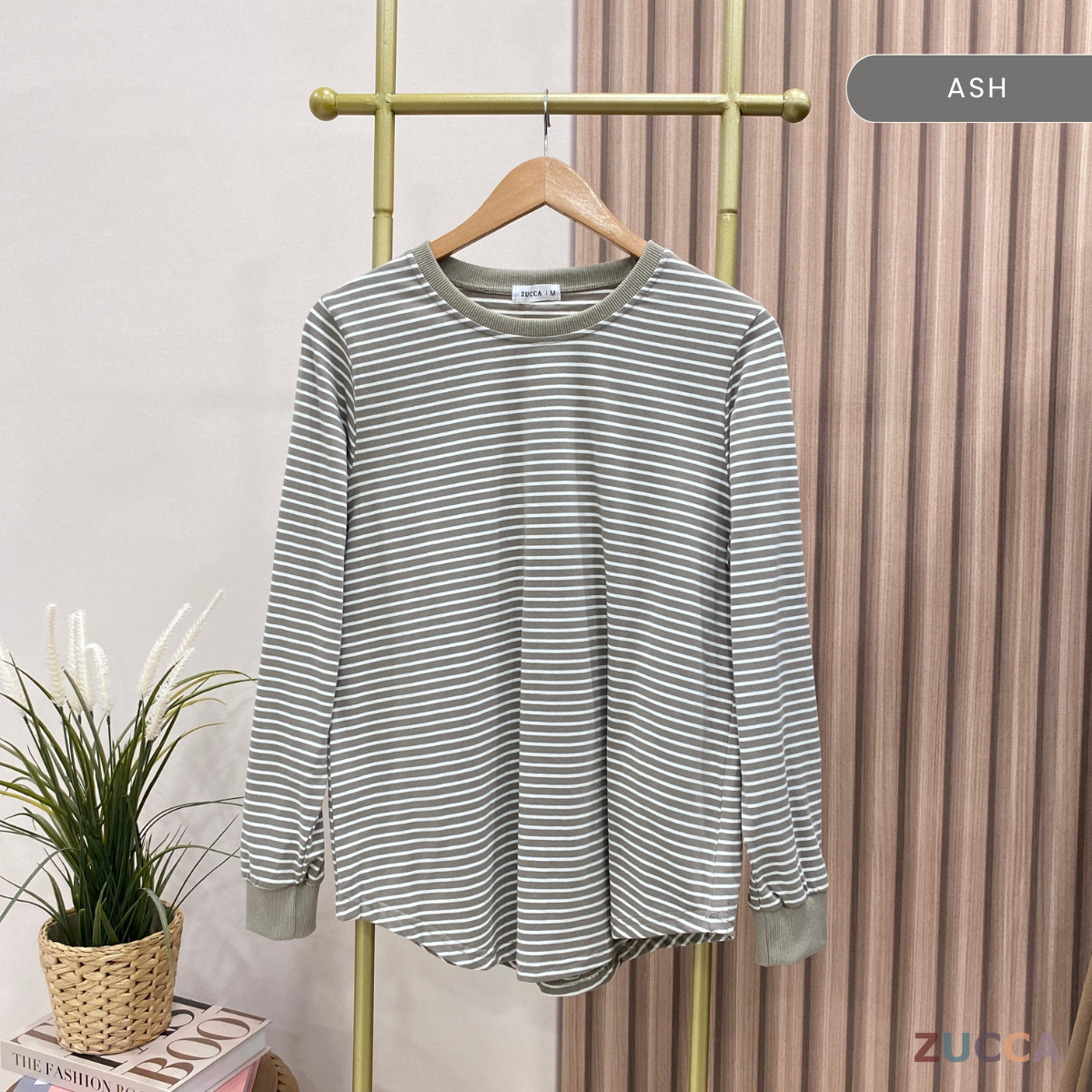 ZUCCA QAIRA STRIPE ROUND NECKLINE BLOUSE - MA024 CASUAL KOREAN STYLE