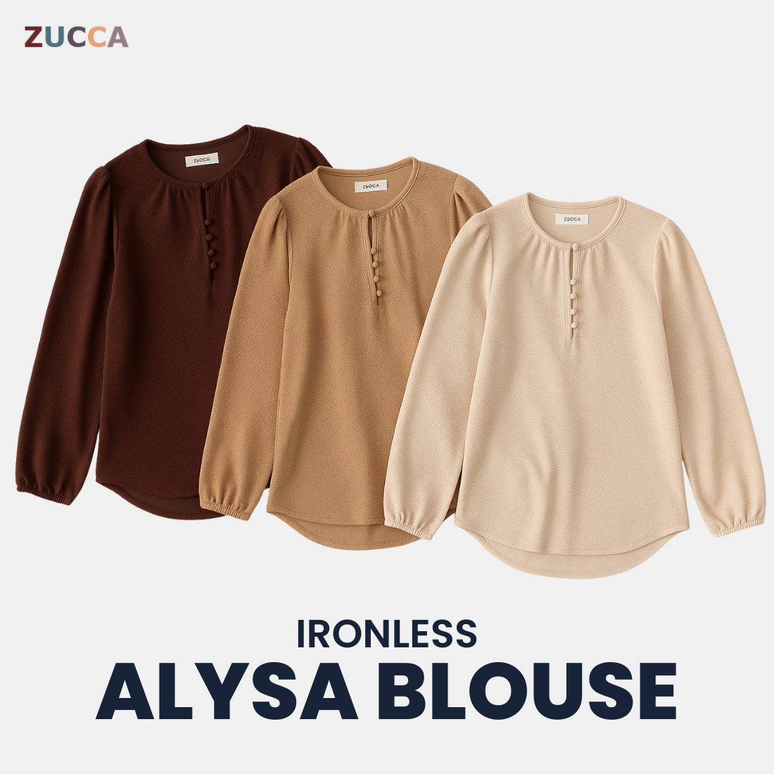 ZUCCA ALYSA CRINKLE BUTTON BLOUSE - MA085