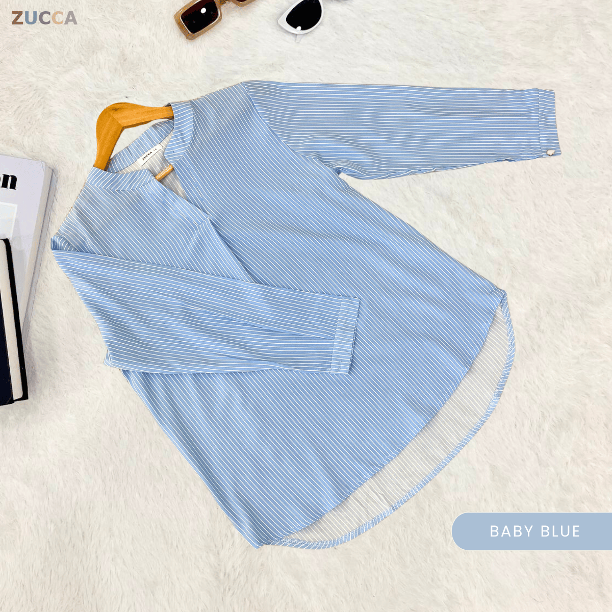 ZUCCA REINA COMFY PLAIN V-NECK BLOUSE - DM144