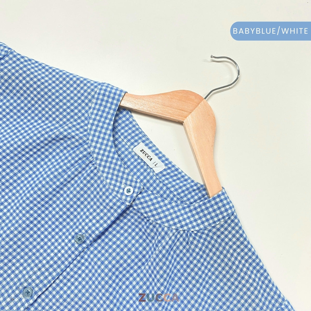 ZUCCA AMANDA BLAUS KASUAL BERPOLA GINGHAM - DM072A