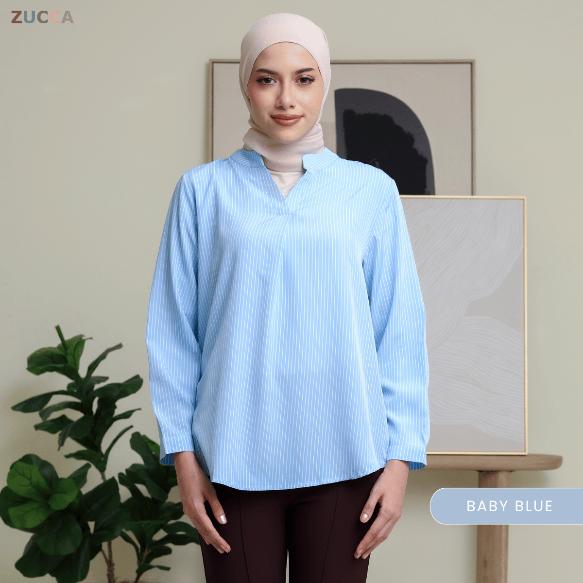 ZUCCA REINA COMFY PLAIN V-NECK BLOUSE - DM144