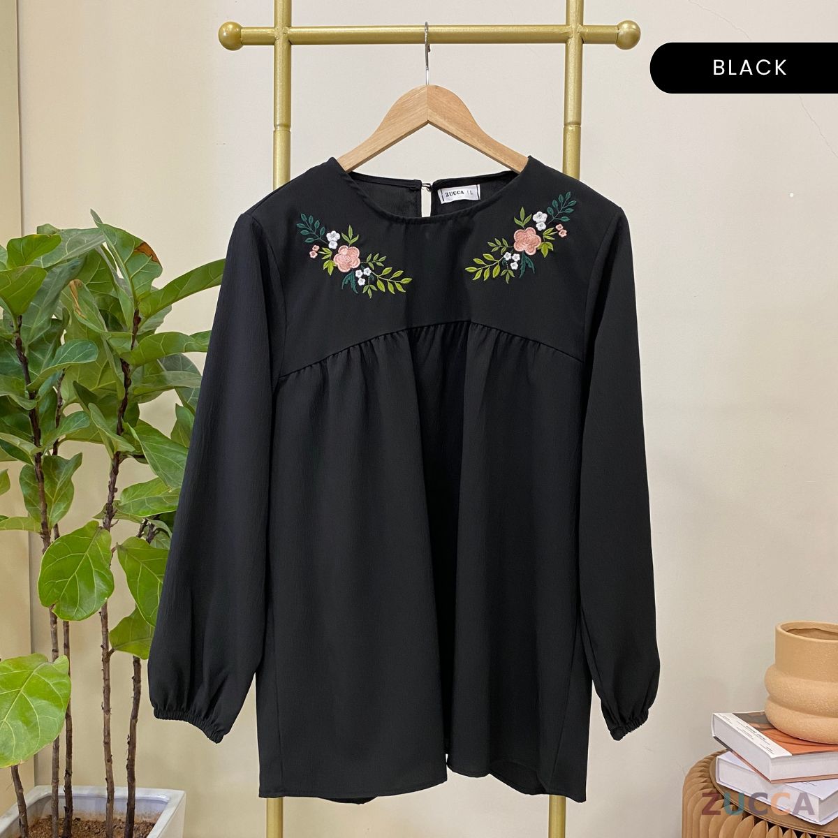 ZUCCA INAYA BLOUSE DOLLY SULAMAN FLORAL - DM242 GAYA KOREA Casual Cotton