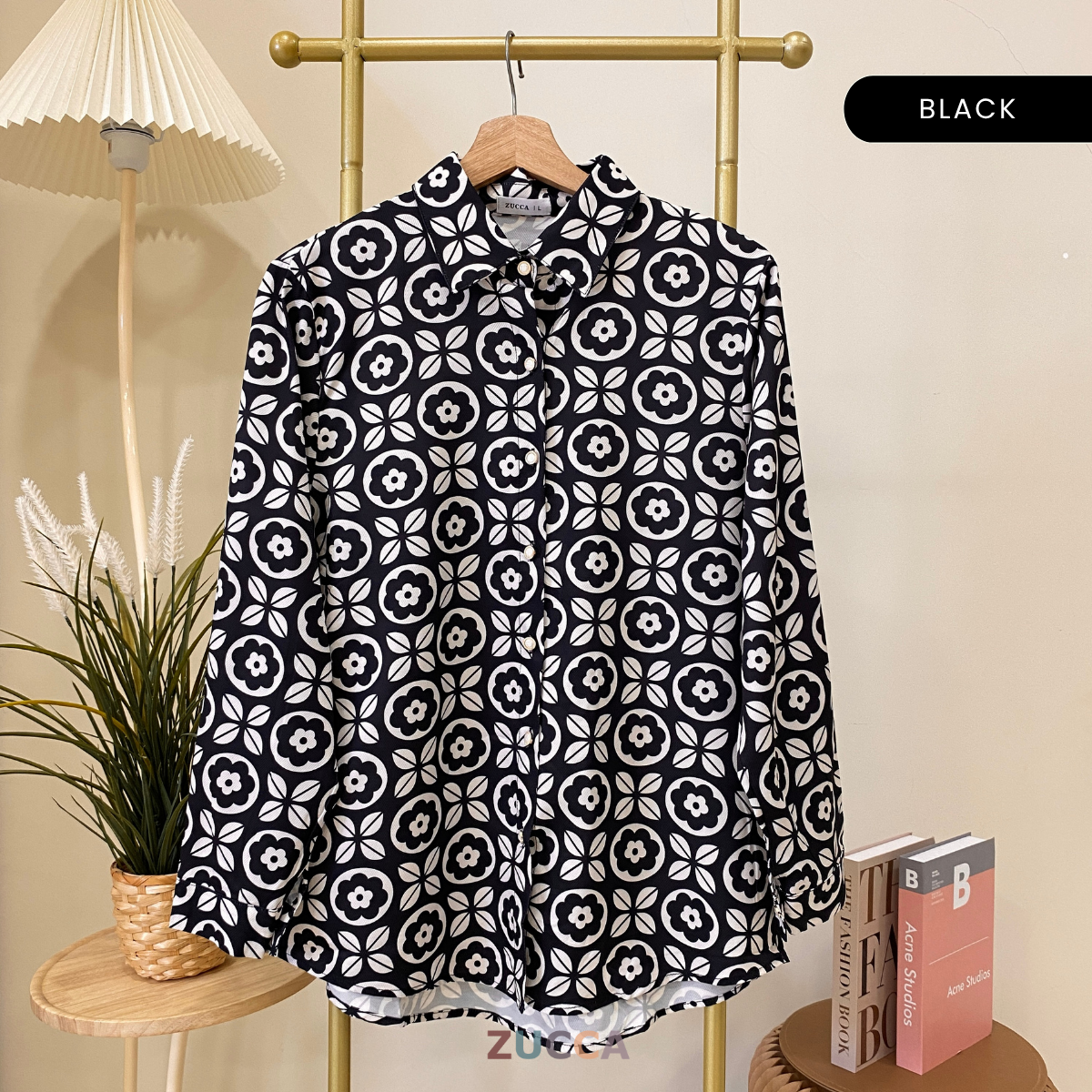 ZUCCA SIERRA ARTISAN PATTERNED BUTTON UP BLOUSE - DM249