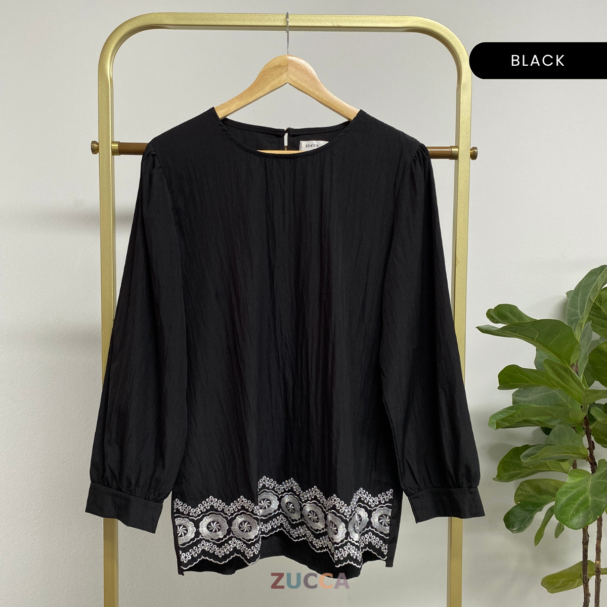 ZUCCA ATHENA BLAUS KASUAL WANITA - DM268 CRINKLED COTTON BLOUSE