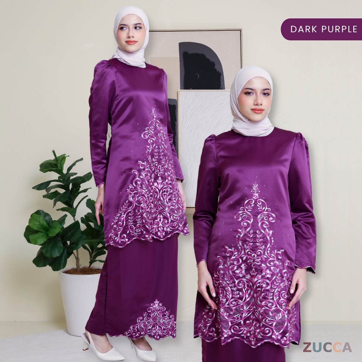Ratna Kurung Pahang Satin Sulam Ibu Dan Anak - PL002 PL002A