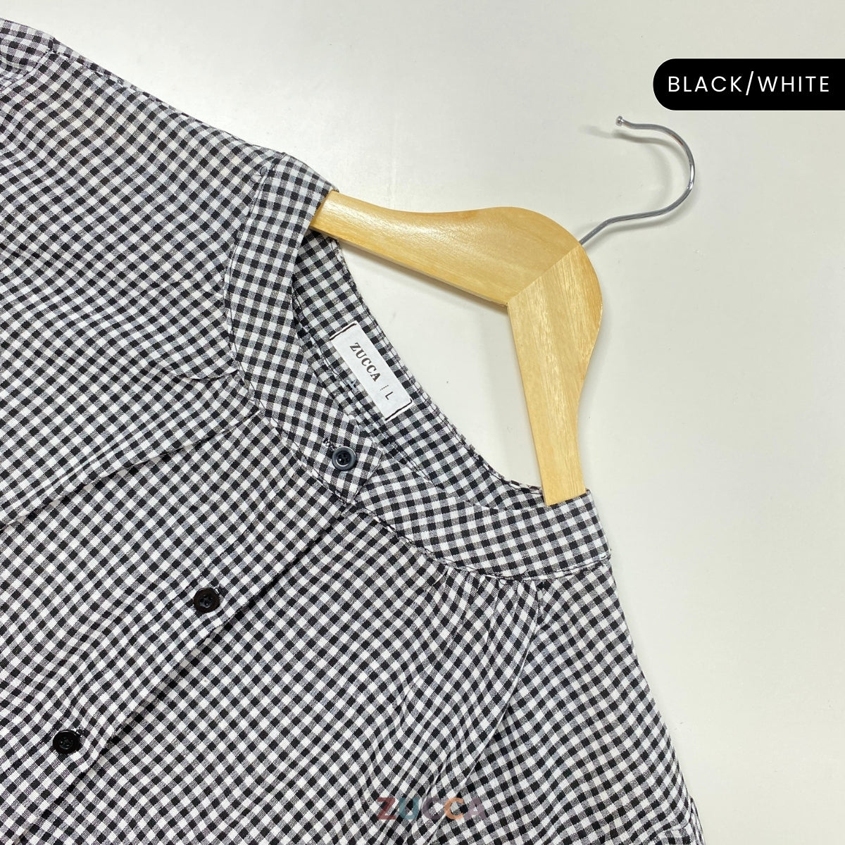 ZUCCA AMANDA BLAUS KASUAL BERPOLA GINGHAM - DM072A