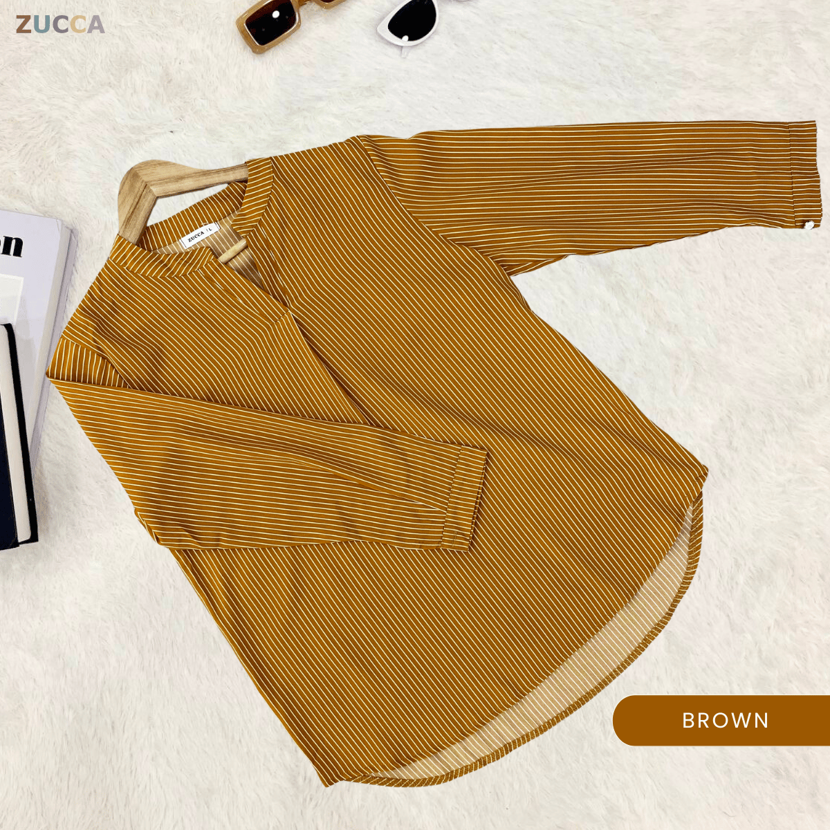 ZUCCA REINA COMFY PLAIN V-NECK BLOUSE - DM144