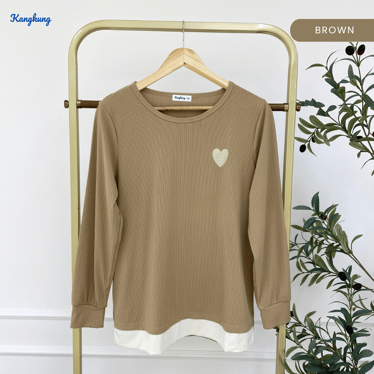 KANGKUNG ILANA BLOUSE RIBBED KASUAL YANG SELESA - KK1041