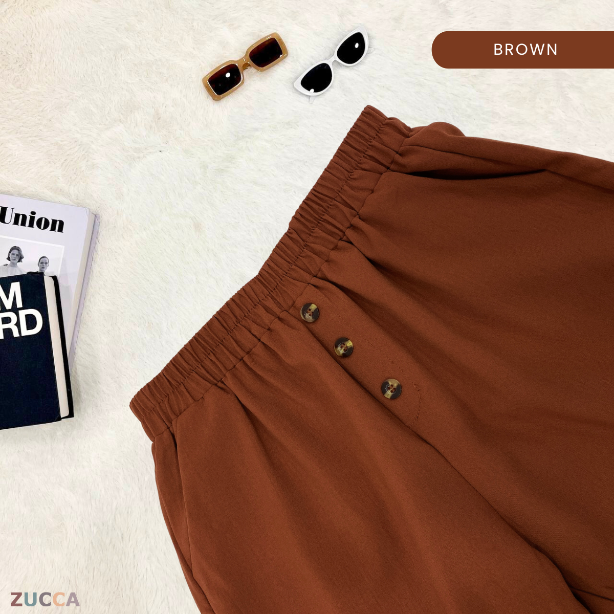 ZUCCA CARLOS BUTTON STRAIGHT PANTS KOREAN STYLE - DM025